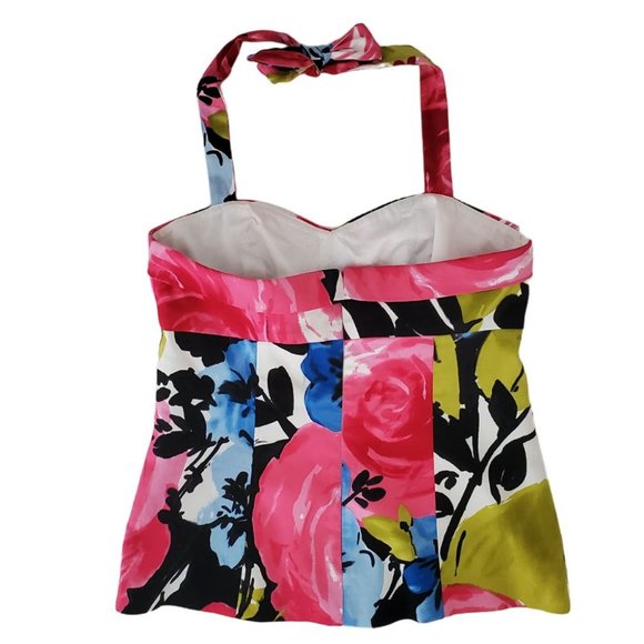 Trina Turk Floral Sweetheart Halter Top | EUC | 4 | Pink Blue Black Whit… - Picture 8 of 14